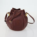 CARTIER Must Line Shoulder Bag Leather 5 Set Bordeaux Gold Auth mr1720-7