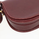 CARTIER Must Line Shoulder Bag Leather Bordeaux Gold Auth mr1721-11