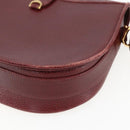 CARTIER Must Line Shoulder Bag Leather Bordeaux Gold Auth mr1721-12