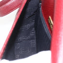 CARTIER Must Line Shoulder Bag Leather Bordeaux Gold Auth mr1721-18