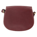 CARTIER Must Line Shoulder Bag Leather Bordeaux Gold Auth mr1721-2