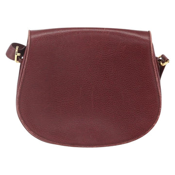 CARTIER Must Line Shoulder Bag Leather Bordeaux Gold Auth mr1721 - 0