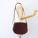 CARTIER Must Line Shoulder Bag Leather Bordeaux Gold Auth mr1721-21