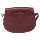 CARTIER Must Line Shoulder Bag Leather Bordeaux Gold Auth mr1721-3