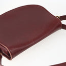 CARTIER Must Line Shoulder Bag Leather Bordeaux Gold Auth mr1721-6