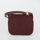 CARTIER Must Line Shoulder Bag Leather 2 Set Bordeaux Gold Auth mr1722-10