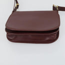 CARTIER Must Line Shoulder Bag Leather 2 Set Bordeaux Gold Auth mr1722-15