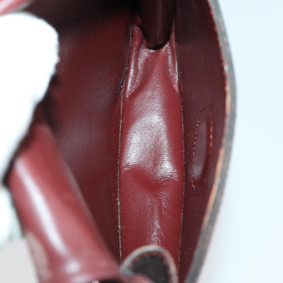 CARTIER Must Line Shoulder Bag Leather 2 Set Bordeaux Gold Auth mr1722