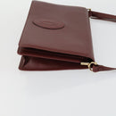 CARTIER Must Line Shoulder Bag Leather 2 Set Bordeaux Gold Auth mr1722-4