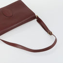 CARTIER Must Line Shoulder Bag Leather 2 Set Bordeaux Gold Auth mr1722-5