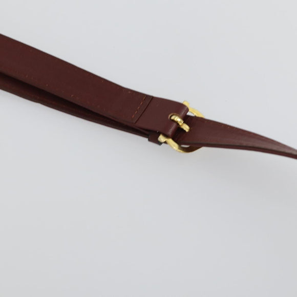 CARTIER Must Line Shoulder Bag Leather 2 Set Bordeaux Gold Auth mr1722