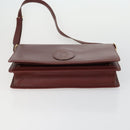 CARTIER Must Line Shoulder Bag Leather 2 Set Bordeaux Gold Auth mr1722-7