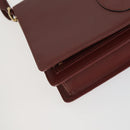 CARTIER Must Line Shoulder Bag Leather 2 Set Bordeaux Gold Auth mr1722-8