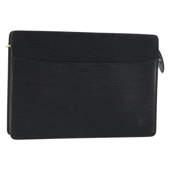 LOUIS VUITTON Epi Pochette Homme Clutch Bag Black M52522 LV Auth mr1729