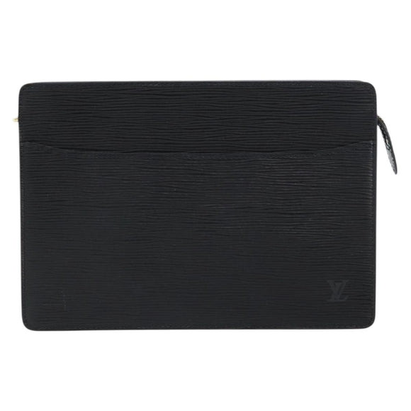 LOUIS VUITTON Epi Pochette Homme Clutch Bag Black M52522 LV Auth mr1729