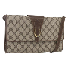 GUCCI GG Supreme Shoulder Bag PVC Beige Gold 904 02 050 Auth mr1730