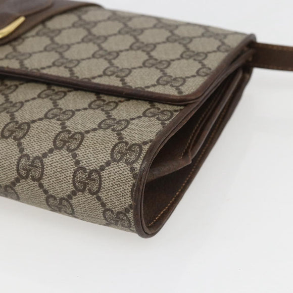 GUCCI GG Supreme Shoulder Bag PVC Beige Gold 904 02 050 Auth mr1730