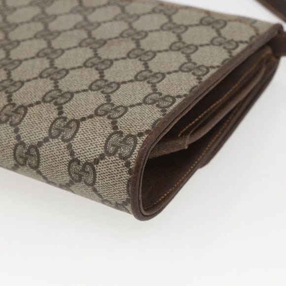 GUCCI GG Supreme Shoulder Bag PVC Beige Gold 904 02 050 Auth mr1730