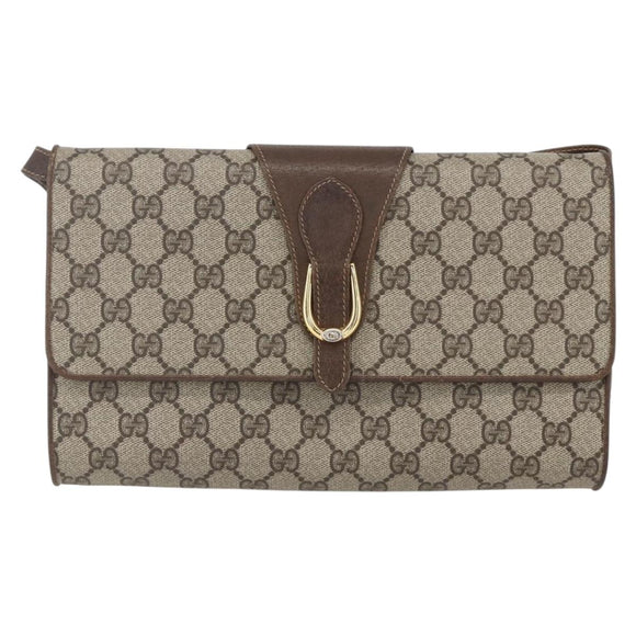 GUCCI GG Supreme Shoulder Bag PVC Beige Gold 904 02 050 Auth mr1730