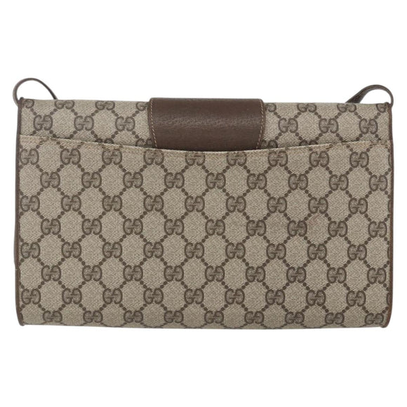 GUCCI GG Supreme Shoulder Bag PVC Beige Gold 904 02 050 Auth mr1730