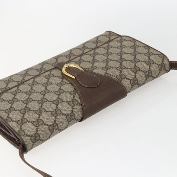 GUCCI GG Supreme Shoulder Bag PVC Beige Gold 904 02 050 Auth mr1730