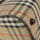Burberrys Nova Check Hand Bag Canvas Leather Beige Gold Auth mr1731-14