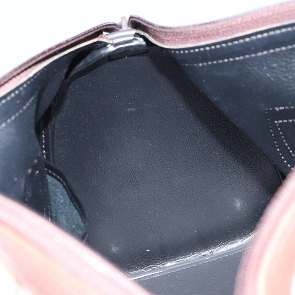 Burberrys Nova Check Hand Bag Canvas Leather Beige Gold Auth mr1731