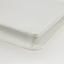 CELINE Clutch Bag Leather White Gold Auth mr1733-15