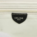 CELINE Clutch Bag Leather White Gold Auth mr1733-9
