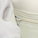 CELINE Clutch Bag Leather White Gold Auth mr1733-17