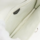 CELINE Clutch Bag Leather White Gold Auth mr1733-10
