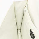 CELINE Clutch Bag Leather White Gold Auth mr1733-19