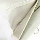 CELINE Clutch Bag Leather White Gold Auth mr1733-11
