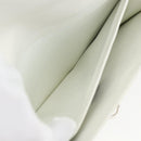 CELINE Clutch Bag Leather White Gold Auth mr1733-20