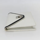 CELINE Clutch Bag Leather White Gold Auth mr1733-3