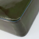 CHANEL Tote Bag Patent leather Green CC Auth mr1734-12