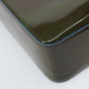 CHANEL Tote Bag Patent leather Green CC Auth mr1734-13