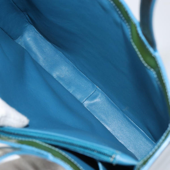 CHANEL Tote Bag Patent leather Green CC Auth mr1734