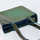 CHANEL Tote Bag Patent leather Green CC Auth mr1734-6