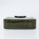 CHANEL Tote Bag Patent leather Green CC Auth mr1734-9