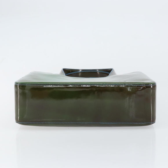 CHANEL Tote Bag Patent leather Green CC Auth mr1734