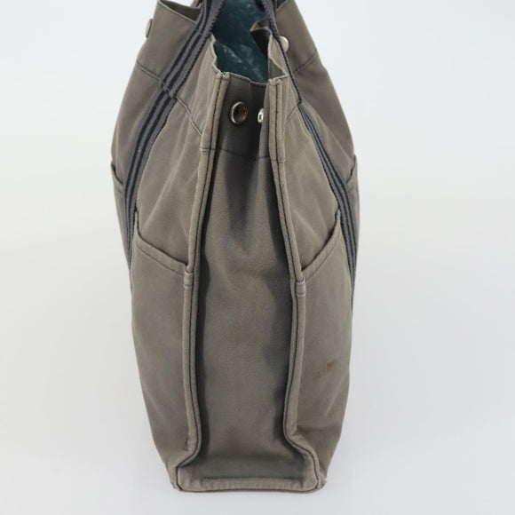 HERMES Fourre Tout MM Tote Bag Canvas 2 Set Gray Black Auth mr1736