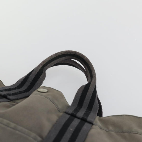 HERMES Fourre Tout MM Tote Bag Canvas 2 Set Gray Black Auth mr1736