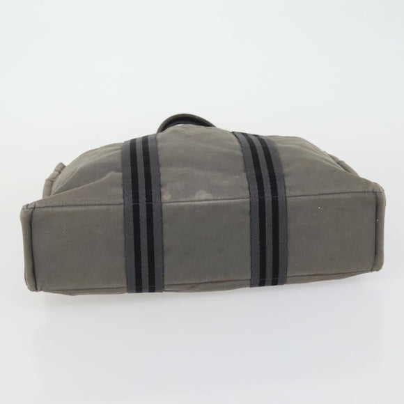 HERMES Fourre Tout MM Tote Bag Canvas 2 Set Gray Black Auth mr1736