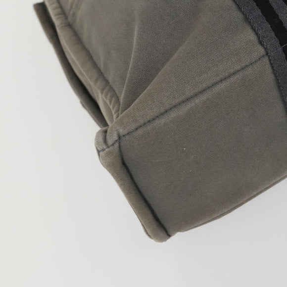 HERMES Fourre Tout MM Tote Bag Canvas 2 Set Gray Black Auth mr1736