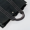 HERMES Fourre Tout MM Tote Bag Canvas 2 Set Gray Black Auth mr1736-5