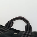 HERMES Fourre Tout MM Tote Bag Canvas 2 Set Gray Black Auth mr1736-6