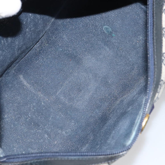 GUCCI GG Supreme Sherry Line Boston Bag PVC Navy Gold Red 010 47 302 Auth mr1742