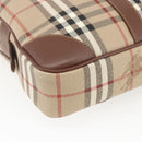 Burberrys Nova Check Business Bag PVC 2way Beige Gold Auth mr1743-15