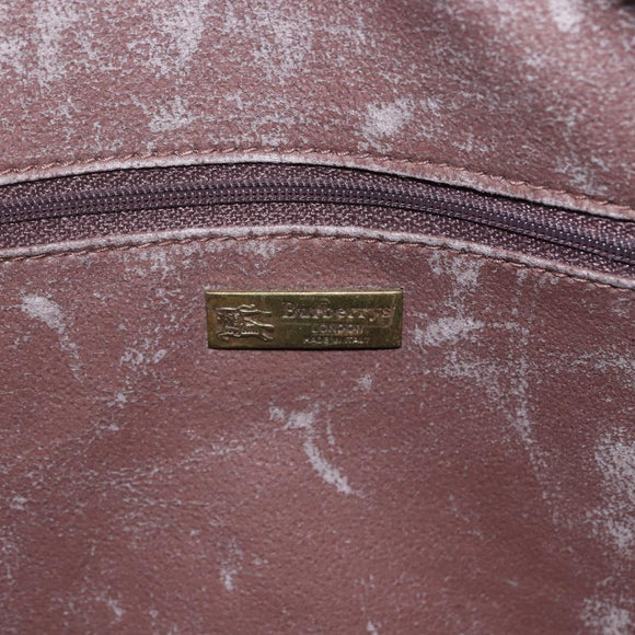 Burberrys Nova Check Business Bag PVC 2way Beige Gold Auth mr1743